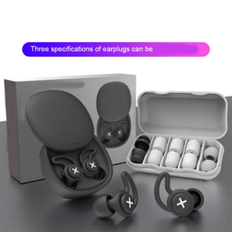 1 комплект Силиконови затычек за уши със защита От шум, Черни тапи за уши за сън, Гмуркане, Сърфинг, Мека удобна защита на уши - 5
