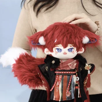 Без атрибути, плюшен кукла Twin Red Fox 20 см, меки сладки бебешки играчки с по-голяма опашка за момичета, играчки за деца