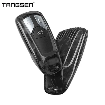 Калъф-ключодържател TANGSEN от Въглеродни Влакна, Подходящи За Audi A5 A6 S4 S5 A4 B9 Q7 A4L 4m TT TTS RS 8S 2016-2018 Автомобилни Аксесоари