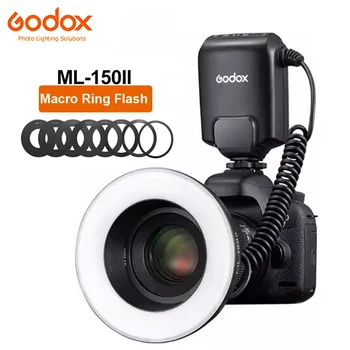 Godox ML-150 II Макросветодио дный led пръстеновидна светкавица Speedlite за огледално-рефлексни фотоапарати Sony, Canon, Nikon, Fuji Olympus Panasonic Panasonic за филма