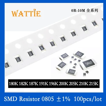 SMD резистор 0805 1% 180 До 182 До 187 До 191 До 196 До 200 До 205 До 210 До 215 До 100 бр./лот микросхемные резистори 1/8 W 2,0 мм * 1,2 мм