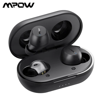 Mpow M12 TWS Bluetooth Слушалки IPX8 Водоустойчив Настоящите Безжични Слушалки с Зарядно Калъф Мощен Бас Сензорно Управление за Телефон