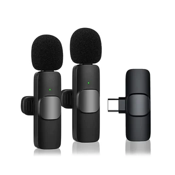 Безжична петличный микрофон за USB-C, намаляване на шума, Plug and Play, автоматично синхронизиране на микрофона на ревера на живо, видеоблогеров, интервю