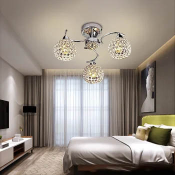 Минималистичная мода Модерни Кристални Полилеи Led лампи Хол Лампа E14 Полилей Осветление, Led осветителни тела, Висящи
