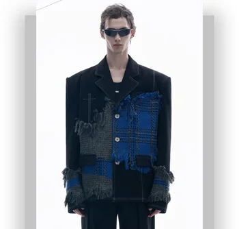 G08557 Модерен мъжки палта и якета 2023 за подиум, луксозен известна марка, европейски дизайн, мъжки дрехи, за партита