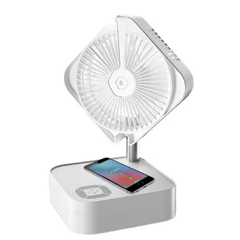 Сгъваема и плъзгаща се вентилатор, мултифункционален интелигентен вентилатор, безжичен зареждане и овлажняване на въздуха, вентилатор с нощно осветление CO187