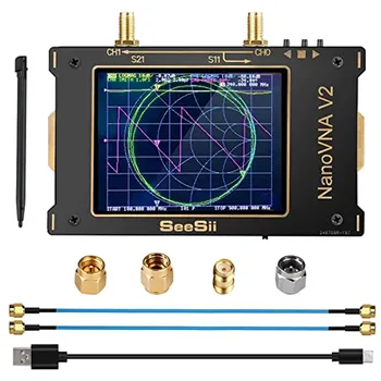 Вектор мрежов анализатор Nanovna ССА-V2 10 khz ~ 3 Ghz HF VHF UHF Антена анализатор с 3.2-инчов Сензорен екран с Корпус Измервателен Дуплексер