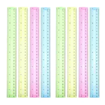 Линийка за измерване на Преки 12-инчови гама пластмасови канцеларски материали за ученици Измервателни инструменти за рисуване на Детски аксесоари