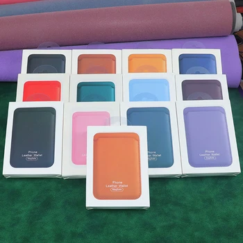 С Кутия За Apple iPhone 12 13 14 15 Pro Max Mini Magsafe Магнитен Кожен Портфейл Чанта За Карти на Притежателя Калъф Маркови Аксесоари