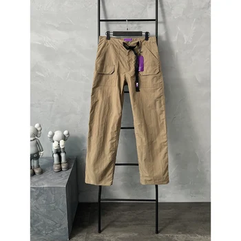 2023, есен/лято висок клас, 1: 1, най-новият модел TF, Лилаво издател, три-цветен Дълги панталони с много джобове, мъжки