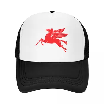 Ретро лого, Mobil oil - бейзболна шапка с червено Пегасом, детска шапка, каска с топлинна козирка, дамска шапка, мъжки