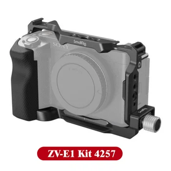 Комплект клетки SmallRig ZV-E1 със силиконова ръкохватка и клипс за HDMI кабел за Sony ZV-E1. Включва QR чиния тип Arca и подготвят за студено башмака -4257