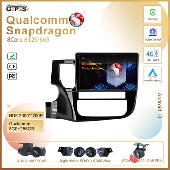Qualcomm Android 13 за Mitsubishi Outlander 3 GF0W GG0W 2012-2018, авто радио с дясната ръка, мултимедиен плеър, навигация