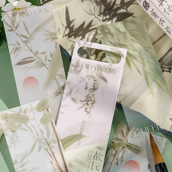 5 непромокаеми маркиране в китайски стил с литература и поезия в кутия, карти за четене и етикетиране