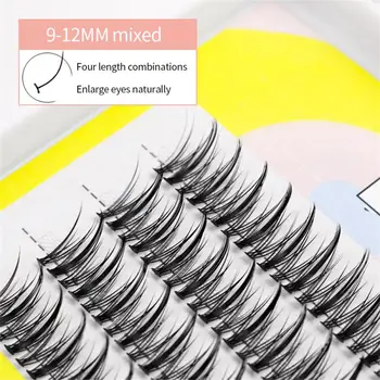 3D Фалшиви Мигли Касетъчни Мигли Индивидуално Удължаване на Миглите Сгъстено 9-12 мм Смесени Фалшиви Мигли Инструменти За Грим Големи Очи