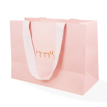 индивидуален дизайн на Изискан Безплатна проба Розов цвят По поръчка С дизайн на лого за опаковане на Подаръци от тъкан Художествен Хартиена торбичка