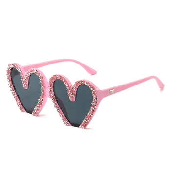 Новите слънчеви очила на Любовта в Европа и Съединените Щати, индивидуален комплект за парти, диамантен сърцето, модни снимка със слънчеви очила за жени