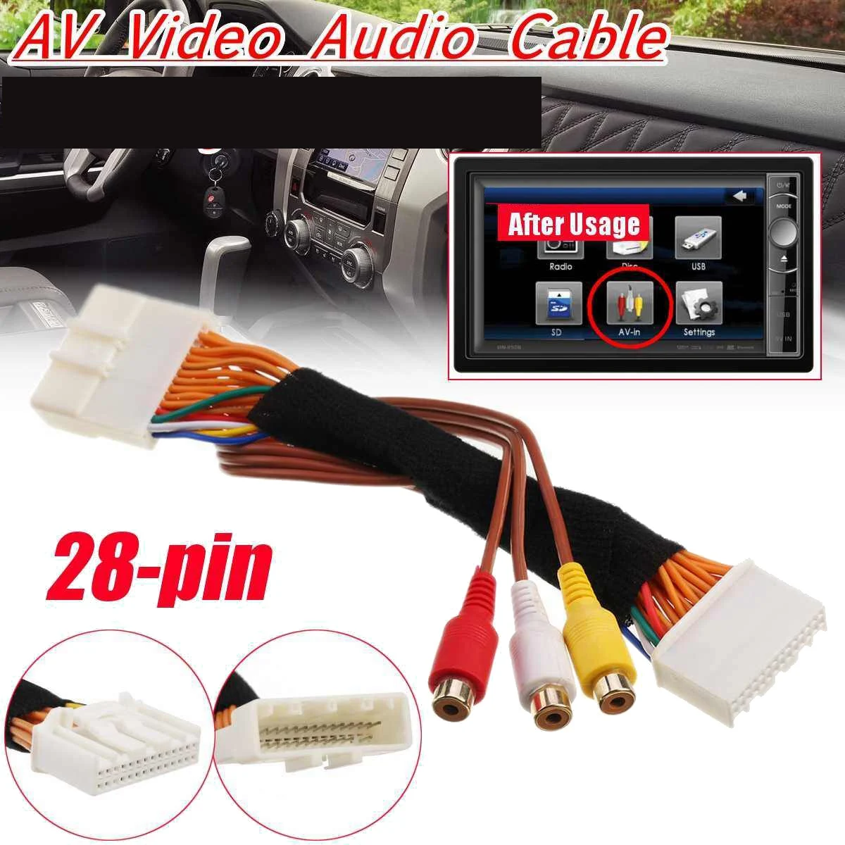 28-пинов AV-Видео-аудио кабел за главата устройства, монитори Touch 2 и Entune - 1