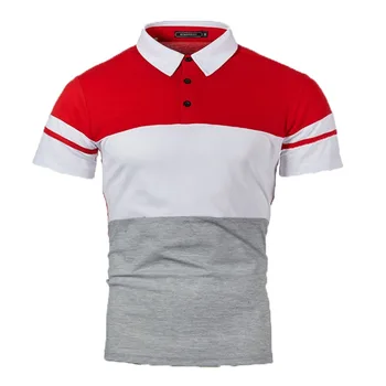 лятна мъжка мода в два цвята ПОЛО риза с къси ръкави в стил мозайка 2023, ежедневни ПОЛО риза с къси ръкави