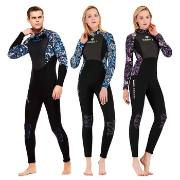 Нов 3 мм водолазный костюм с модерен принтом, мъжки костюм, за да сърфирате с дълъг ръкав, женски топло и слънцезащитен водолазный костюм за плуване 2023
