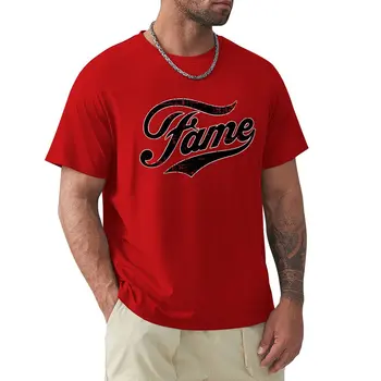 Известният реколта потертая тениска в ретро стил, ризи с къс ръкав, мъжка тениска за момче, мъжки ризи