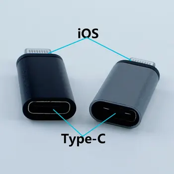 Рафтинг USB Кабел Конвертор USB C Type Жена В 8Pin Мъжки Адаптер За зареждане Конектор за синхронизация на данни за iPhone 8 7 6 6S Plus X IOS
