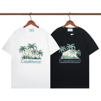 Лятна тениска Casablanca с гавайским лого във формата на палма, къс ръкав, ежедневни тениска Казабланка-за мъже и жени, къс ръкав