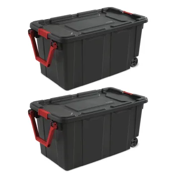 Индустриална чанта за количка LISM обем 40 литра, пластмасова, черна, комплект от 2 теми