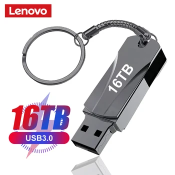 Lenovo USB 3.0 Стик 16 TB 8 TB 4 TB Метална и Високоскоростна Флаш-Диск на Преносим Водоустойчив U-Дисков чейнджър Памет Mini SSD Memoria USB Pen