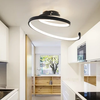 Скандинавски прожектор, черно, бяло, модерен led лампа за пътека, творчески лампа в модерен интериор за кухня осветление в коридора, на балкона