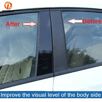 8 Бр. Автомобилна стойка за Honda Civic 2012 2013 2014 2015 Гланц черен стикер на вратата, на прозореца, за, декорация, аксесоари за украса