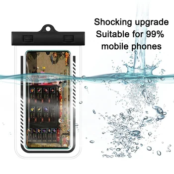 Калъф за телефон от TPU, окачен водоустойчив калъф за телефон под вода с каишка, преносим, Лесен Индуктивен сензорен екран за почивка по време на плаване