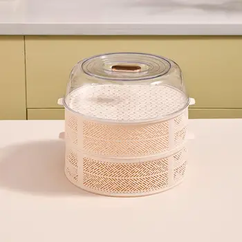 Капак за хранене Лесно моющаяся Пылезащитная капак за хранене Удобна Пылезащитная Практически Кутия За съхранение на остатъци от съдове Капак за хранене
