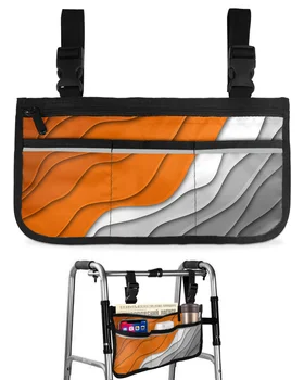 Оранжев Сив Градиент Абстрактен Чанта За Количка Подлакътник Въздушни Възглавници Електрически Скутер Ходунками Калъф За Съхранение 