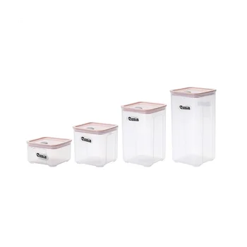 4 бр. кутия за съхранение на продукти от полипропилен, пластмасови Прозрачни комплект с капаци за заливане, Бутилки, буркани, Резервоар за сушени зърна, 400-1700 л, червен
