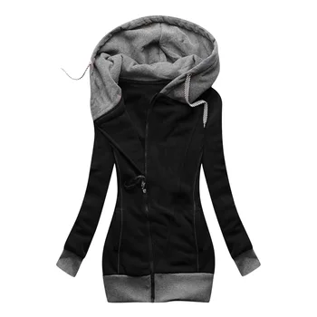 Есенно-зимно дамско флисовое палто-пуловер 2023