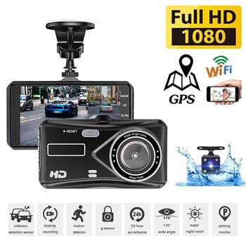 Автомобилен Видеорекордер WiFi Dash Cam 1080P Full HD Камера за задно виждане, видео Рекордер за Нощно Виждане Auto един dashcam GPS Logger Автомобилни Аксесоари