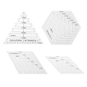 4 бр. състав за антични шевни в различна форма, с шестигранным триъгълник, диамантена линия за капитониране, производство на diy