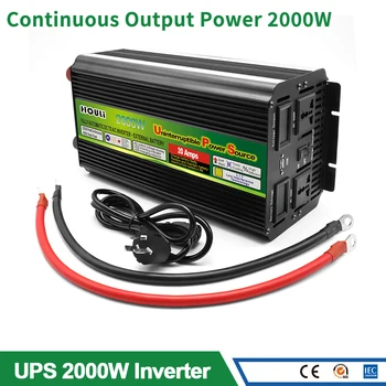 Чиста синусоидална инвертор 2000 W 2 кВт 12 На 220v Инвертор 50 Hz 60 Hz Инверторен преобразувател на постоянен ток в променлив
