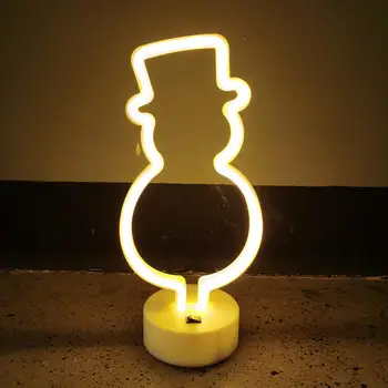 Led лека нощ, творчески неонова лампа във формата на снежен човек, украса за надписи с USB/захранван от батерии, не бросающийся в очите на energy saving