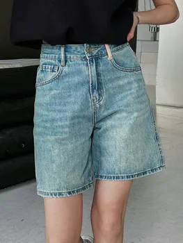 ZHISILAO, Нови директни дънкови къси панталони за жени, Реколта памучни дънкови къси панталони с висока талия, лято 2023