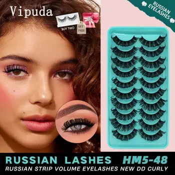 VIPUDA Естествени 3D Готови Обемни Фен Мигли Грим, Козметика на Най-Продаваните Руски Мигли Невидимо Увеличават и на Двете Очи