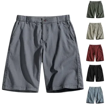 Основни обикновена летни ежедневни панталони от чист памук стрейчевые мъжки къси панталони за мъже