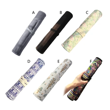 20 Слота за холщовой опаковки за моливи Roll Държач за химикалки, чанта за студентски рисуване, оцветяване Statione D5QC