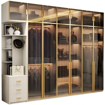 Луксозен и модерен един прост гардероб, стъклена задвижваната в килера, и многофункционален шкаф, уютна спалня, гардероб