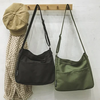 Дамски чанта през рамо с голям капацитет, дамски холщовая чанта-месинджър през рамото си, ежедневието е чантата за пазаруване, пътна проста женска чанта
