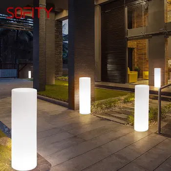 Модерен цилиндричен озеленяване лампа SOFITY, творчески уличен led светлина за косене на трева с дистанционно управление, водоустойчива IP65 за градината на хотела