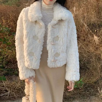 Яке от изкуствена кожа, дамски зимни корейската мода, роговая обтегач, 2023, кожа, универсални къси якета