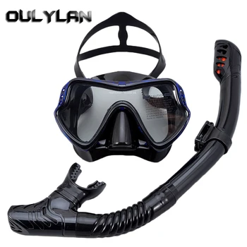 Oulylan Професионална маска за гмуркане с шнорхел и очила за гмуркане, набор от дихателни тръби за гмуркане с шнорхел, Маска за гмуркане