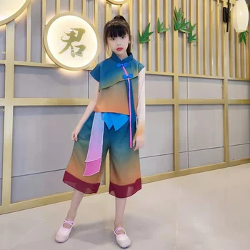 Детски костюм за изяви на сцената Yangko, костюм за народни танци в китайски стил за момичета